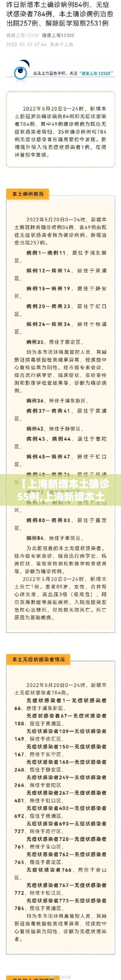 【上海新增本土确诊55例,上海新增本土病例情况】 【上海新增本土确诊55例,上海新增本土病例情况】