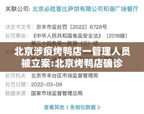 北京涉疫烤鸭店一管理人员被立案:北京烤鸭店确诊 北京涉疫烤鸭店一管理人员被立案:北京烤鸭店确诊