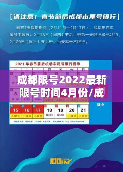 成都限号2022最新限号时间4月份/成都限号2021最新限号时间及区域