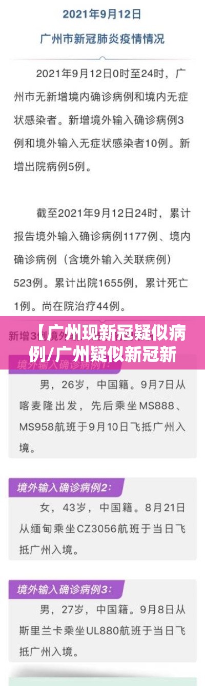 【广州现新冠疑似病例/广州疑似新冠新增病例最新消息】