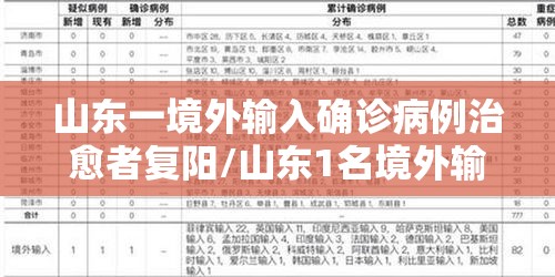 山东一境外输入确诊病例治愈者复阳/山东1名境外输入确诊 山东一境外输入确诊病例治愈者复阳/山东1名境外输入确诊