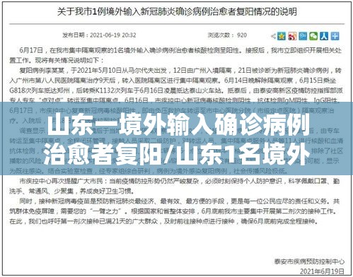 山东一境外输入确诊病例治愈者复阳/山东1名境外输入确诊 山东一境外输入确诊病例治愈者复阳/山东1名境外输入确诊