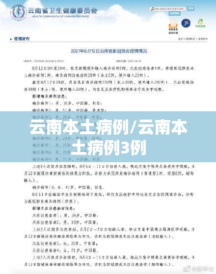 云南本土病例/云南本土病例3例 云南本土病例/云南本土病例3例