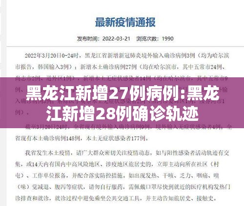 黑龙江新增27例病例:黑龙江新增28例确诊轨迹