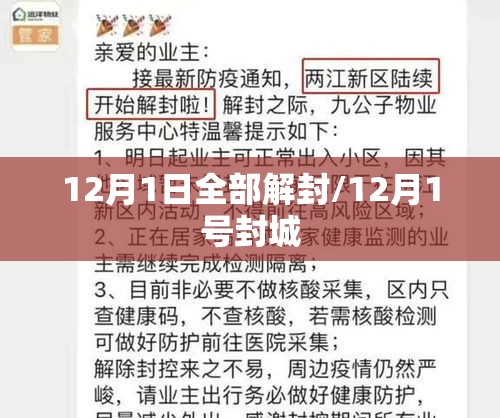 12月1日全部解封/12月1号封城 12月1日全部解封/12月1号封城