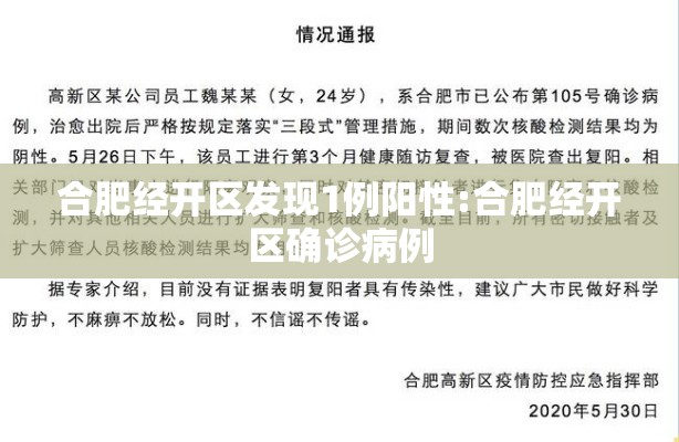 合肥经开区发现1例阳性:合肥经开区确诊病例
