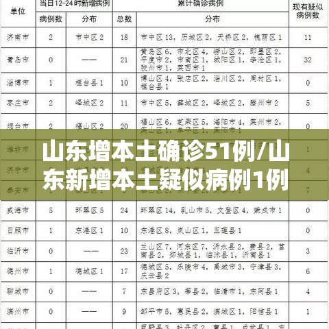 山东增本土确诊51例/山东新增本土疑似病例1例 现有确诊25例 山东增本土确诊51例/山东新增本土疑似病例1例 现有确诊25例