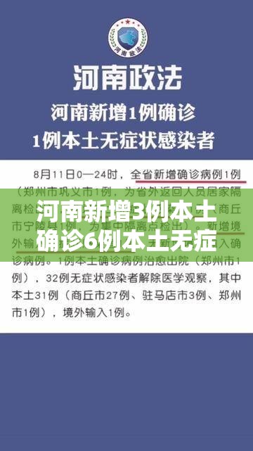 河南新增3例本土确诊6例本土无症状(河南新增3例本土感染者在3地) 河南新增3例本土确诊6例本土无症状(河南新增3例本土感染者在3地)