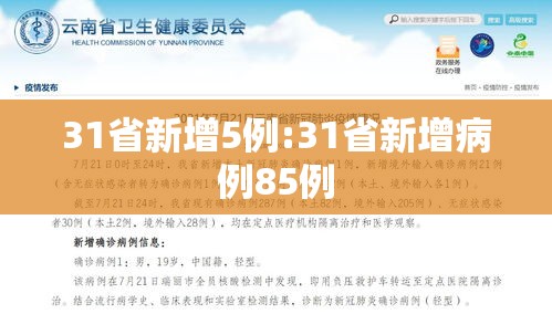 31省新增5例:31省新增病例85例 31省新增5例:31省新增病例85例