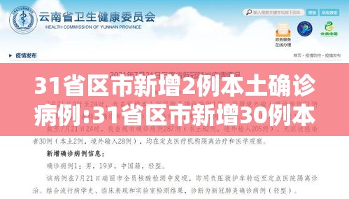 31省区市新增2例本土确诊病例:31省区市新增30例本土确诊病例 31省区市新增2例本土确诊病例:31省区市新增30例本土确诊病例