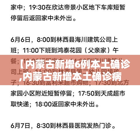 【内蒙古新增6例本土确诊,内蒙古新增本土确诊病例10例】 【内蒙古新增6例本土确诊,内蒙古新增本土确诊病例10例】