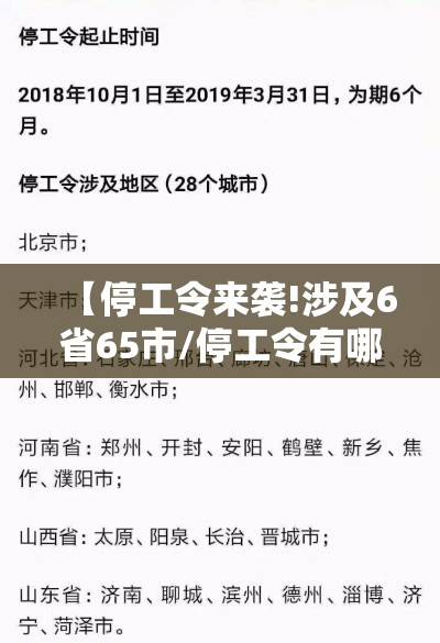 【停工令来袭!涉及6省65市/停工令有哪几个省份】 【停工令来袭!涉及6省65市/停工令有哪几个省份】