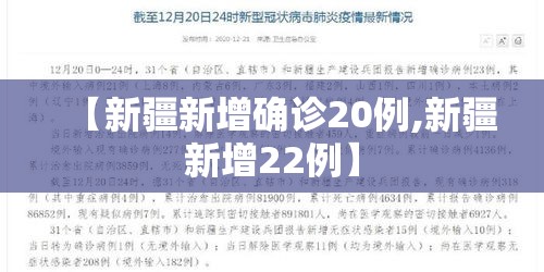【新疆新增确诊20例,新疆新增22例】