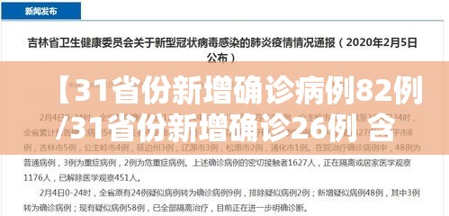 【31省份新增确诊病例82例/31省份新增确诊26例 含本土2例】