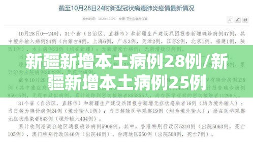 新疆新增本土病例28例/新疆新增本土病例25例