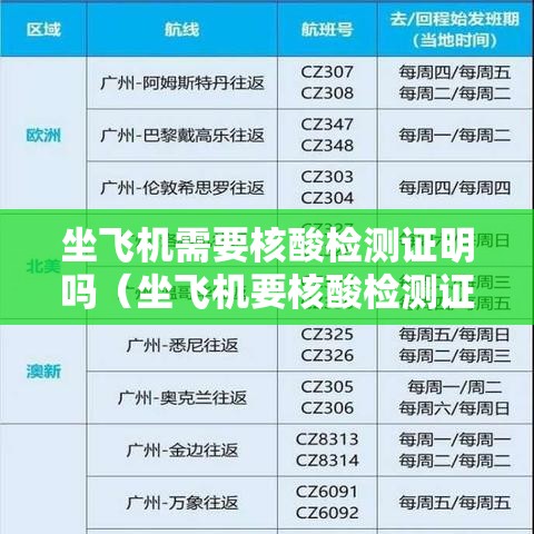 坐飞机需要核酸检测证明吗(坐飞机要核酸检测证明么) 坐飞机需要核酸检测证明吗(坐飞机要核酸检测证明么)