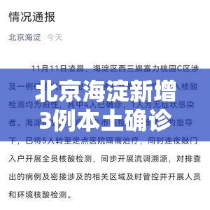北京海淀新增3例本土确诊/北京海淀新增1例