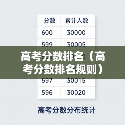 高考分数排名（高考分数排名规则）