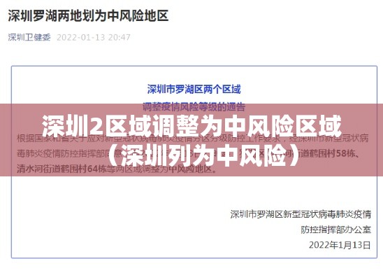 深圳2区域调整为中风险区域(深圳列为中风险) 深圳2区域调整为中风险区域(深圳列为中风险)
