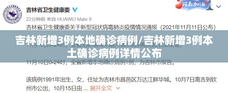 吉林新增3例本地确诊病例/吉林新增3例本土确诊病例详情公布 吉林新增3例本地确诊病例/吉林新增3例本土确诊病例详情公布