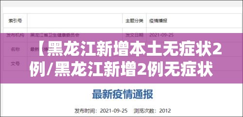 【黑龙江新增本土无症状2例/黑龙江新增2例无症状感染者行动轨迹】 【黑龙江新增本土无症状2例/黑龙江新增2例无症状感染者行动轨迹】