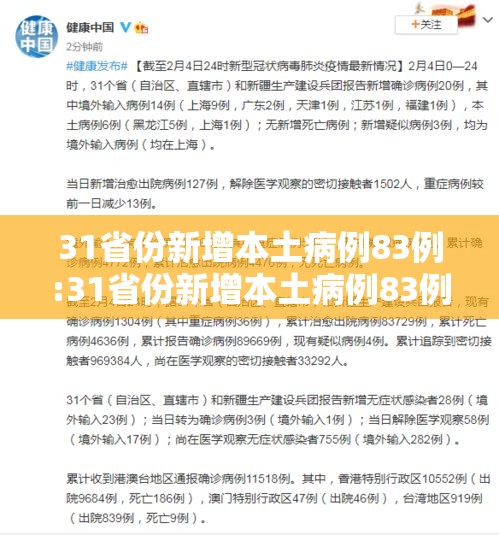 31省份新增本土病例83例:31省份新增本土病例83例z
