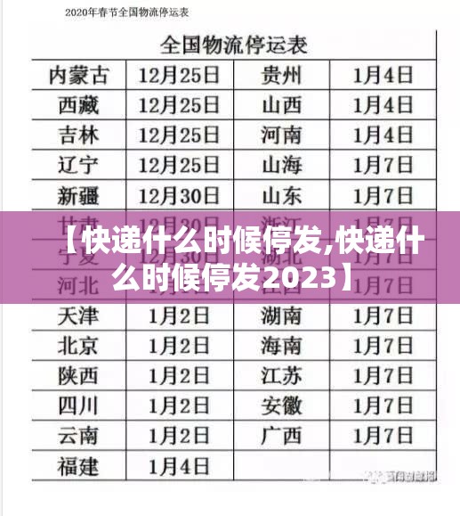 【快递什么时候停发,快递什么时候停发2023】